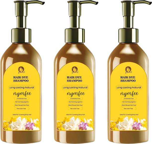 NYMFEE Black Hair Dye Color Shampoo Long Lasting Natural (900 ML) , Black