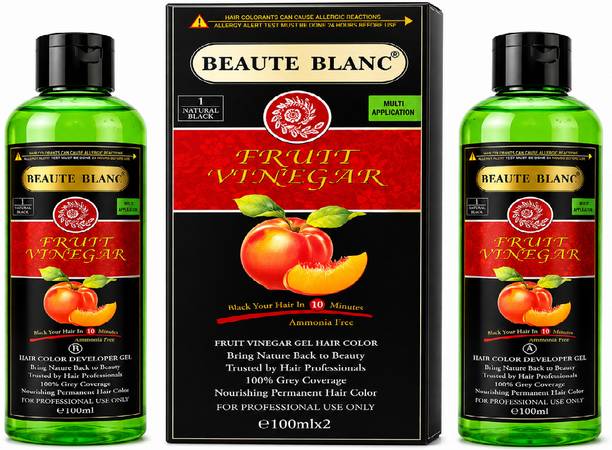 BEAUTÉ BLANC BEAUTE BLANC Professional Fruit Vinegar Hair Gel Color 200ml Small pack , Natural Black