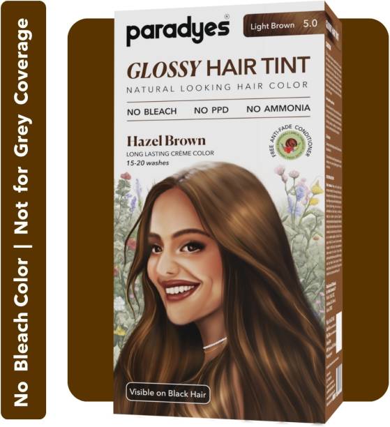 Paradyes No Bleach Glossy Hair Tint, For Natural Black , Hazel Brown