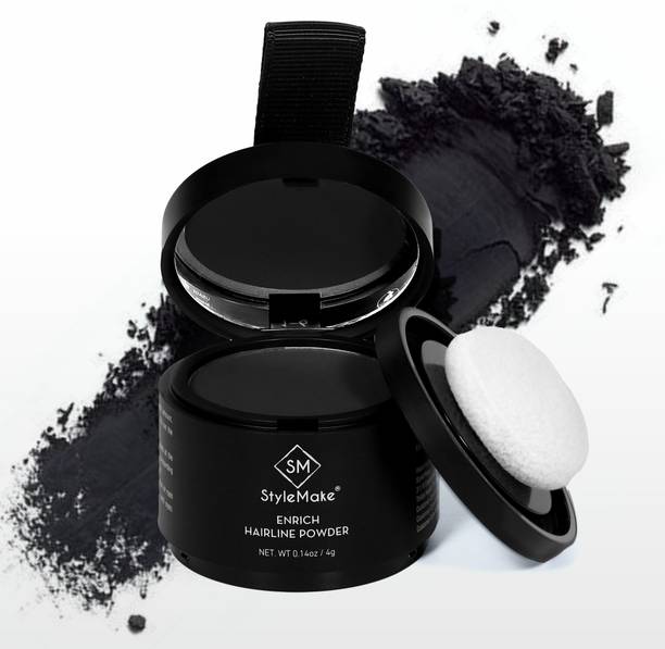 stylemake Enrich Hairline Powder for Women & Men | Root Touch Up for Grey Hair , Black
