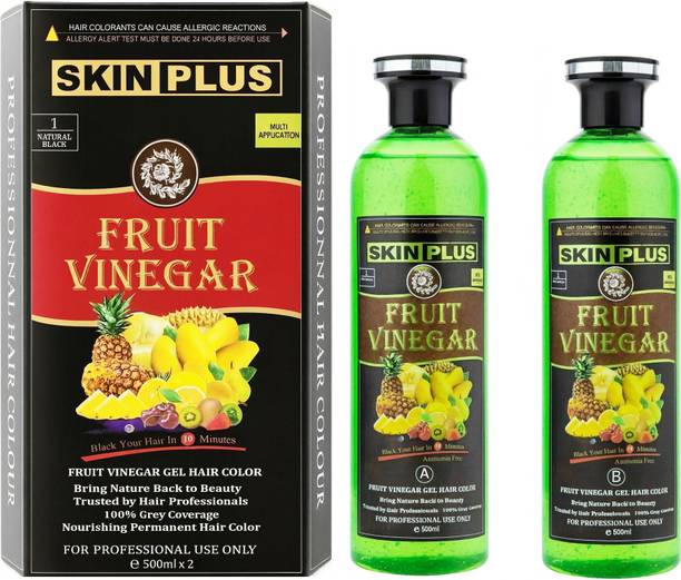 SKINPLUS Fruit Vinegar Hair Gel Based Color , Natural Black Color Dye for Hair Care With Natural Ammonia Free Color Dye