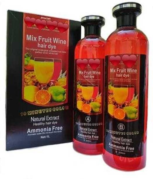 Premium Color Mix Fruit Wine Hair Dye Amonia Free For Men And Women , Beaute Natural Black Hair Color