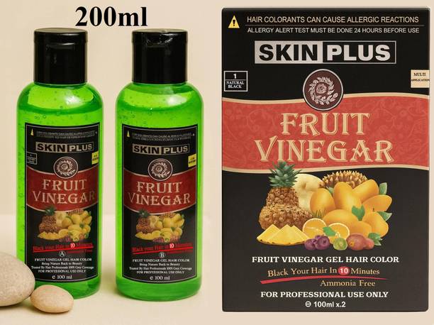 SKINPLUS Fruit Vinegar Hair Gel Based Color , Natural Black Color Dye for Hair Care With Natural Ammonia Free Color Dye