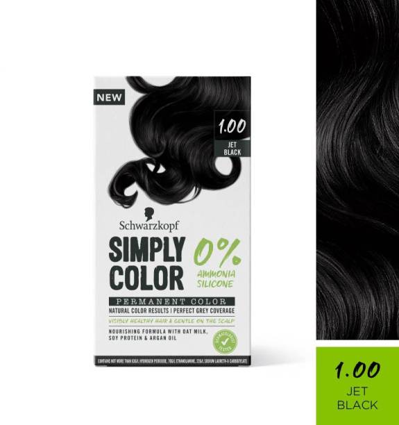 Schwarzkopf Simply Color Permanent Hair Colour , 1.00 Jet Black