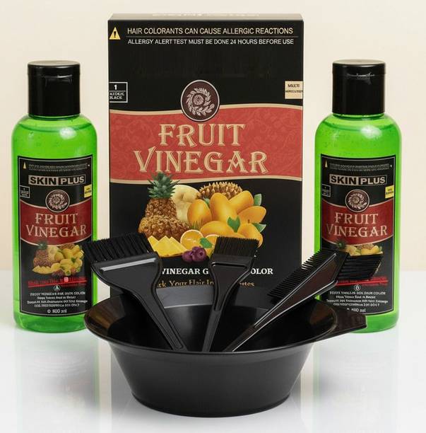 URBANBEAUTEBLANC Fruit vinegar natural black hair color WITH COLORING BOWL SET , NATURAL BLACK