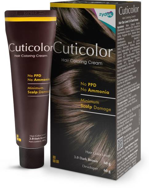 Cuticolor Permanent Hair Color Cream|#1 Dr Prescribed|For Sensitive Skin , Dark Brown