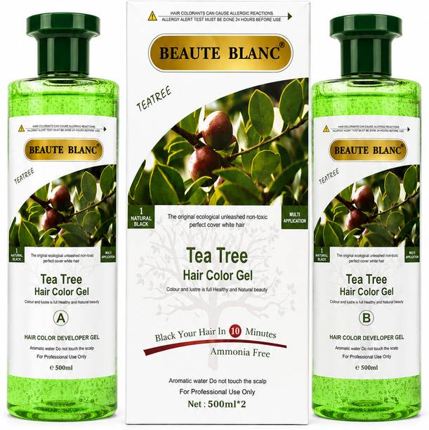 BEAUTÉ BLANC Professional Fruit Vinegar Hair Gel Color Tea Tree (500*2) , Natural Black