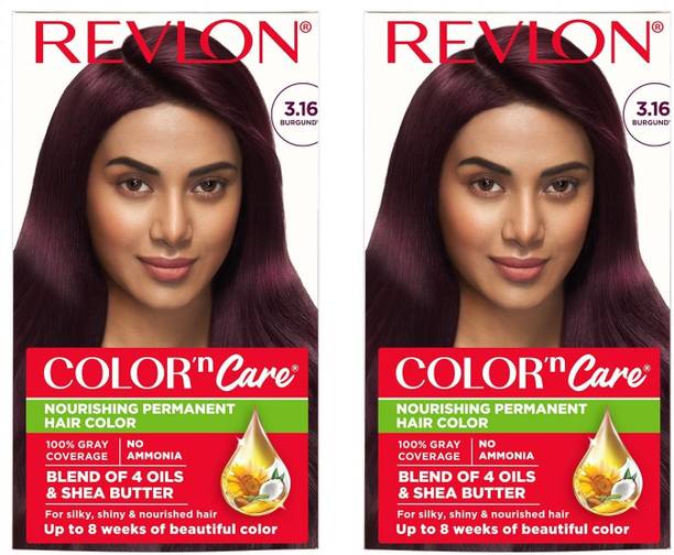 Revlon Color N Care Permanent Hair Color Cream 107.5 ml x 2 , 3.16 Burgundy