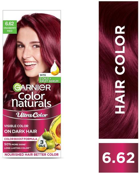 गार्नियर Color Naturals Ultra Shade 6.62 Cranberry Red, 55ml + 50g हेयर कलर