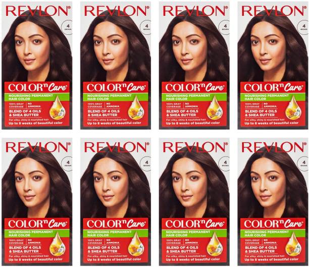 Revlon Color N Care Permanent Hair Color Cream 107.5 ml x 8 , 4 Brown
