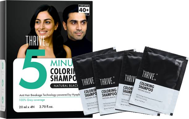 ThriveCo Coloring Shampoo with Hyaplex™ for Rich, Shiny Colored Hair | Ammonia-Free , Natural Black