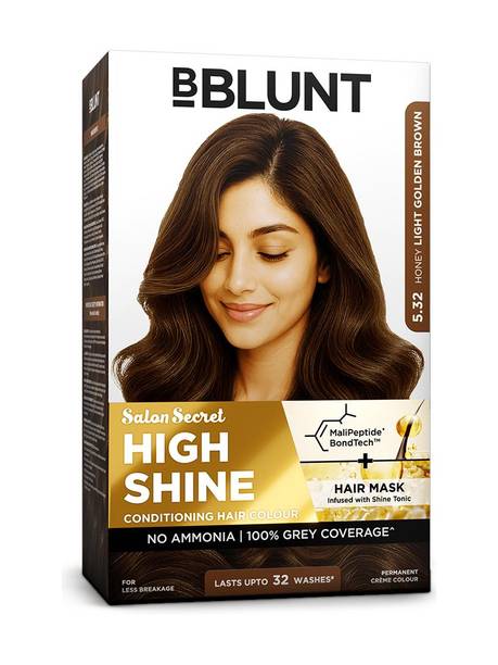 BBlunt Salon Secret High Shine Conditioning Hair Colour With MaliPeptide BondTech , Honey Light Golden Brown
