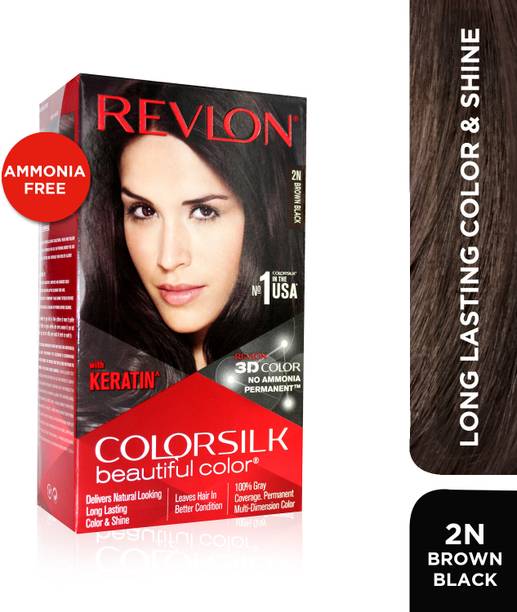 Revlon Colorsilk Hair Color with Keratin , Brown Brown black
