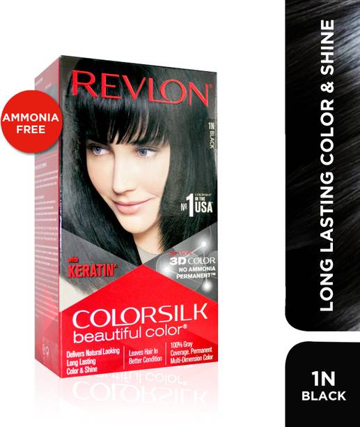 Revlon Colorsilk Hair Color with Keratin , Black Keratin black