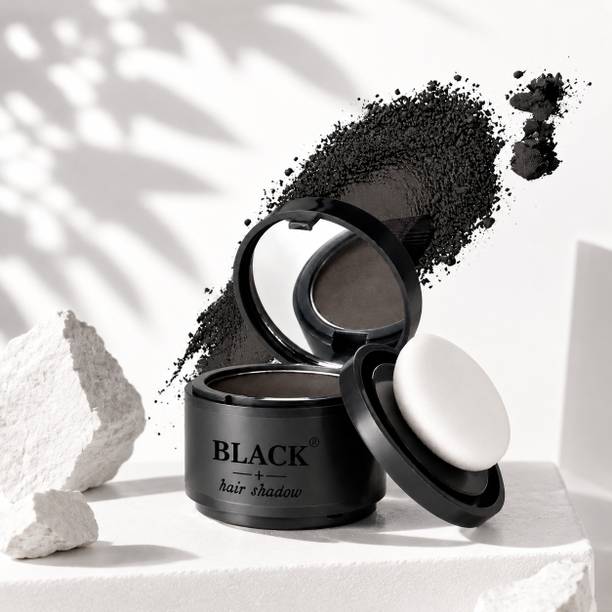 Vervita Hairline Black Powder for Grey Root Coverage Thin Hair Water & Sweat Resistant , Black