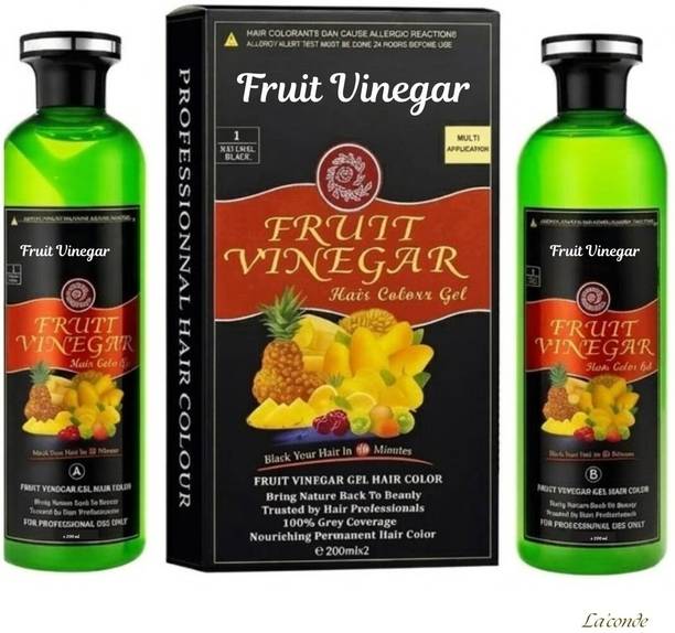 LA'CONDE Fruit Vinegar Hair Colour | Fast Hair Colour Solution For Daily Grooming , Black