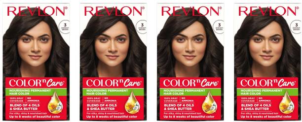 Revlon Color N Care Permanent Hair Color Cream 107.5 ml x 4 , 3 Darkest Brown