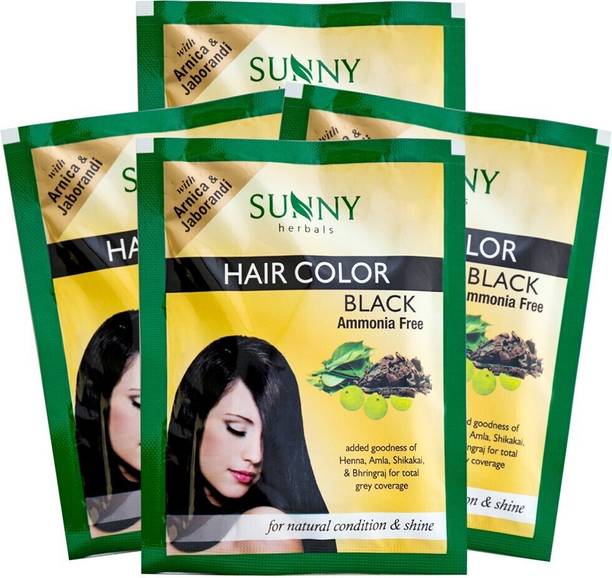 Sunny Herbals HAIR COLOR BLACK (Pack of 4) , BLACK