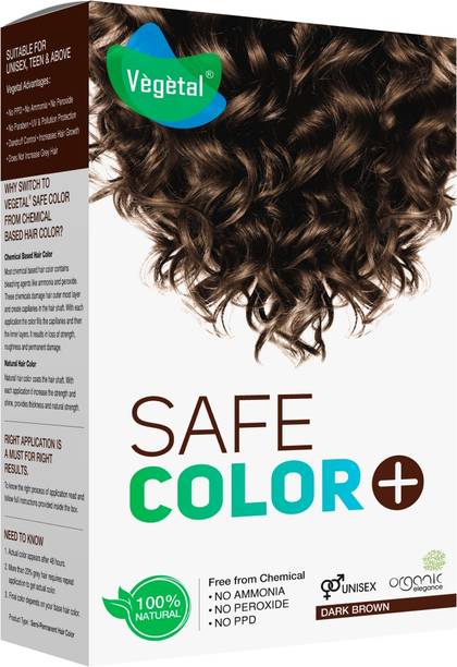 VEGETAL Safe Hair Color Dark Brown 50 gm , Dark Brown