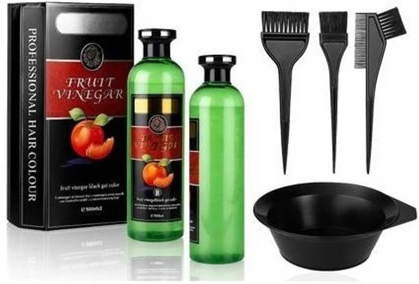 Evehansen Fruit Vinegar Ammonia-Free 10-Min Hair Color Gel - C , Black