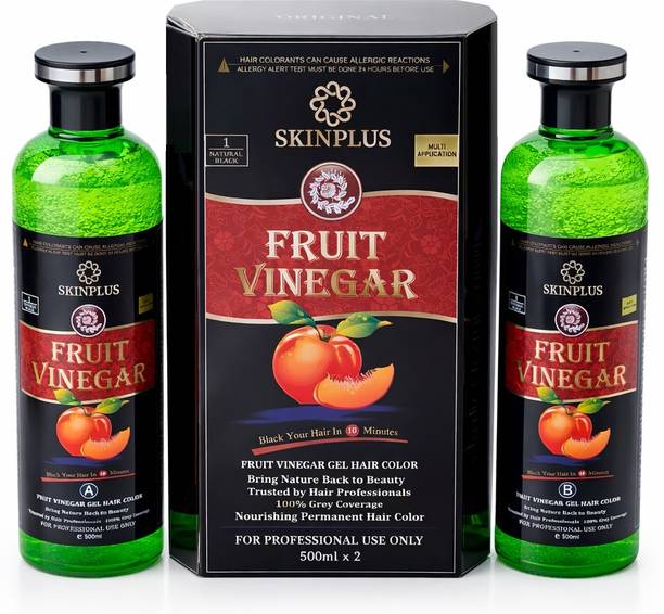 SKINPLUS Fruit Vinegar Hair Gel Based Color , Natural Black Color Dye for Hair Care With Natural Ammonia Free Color Dye