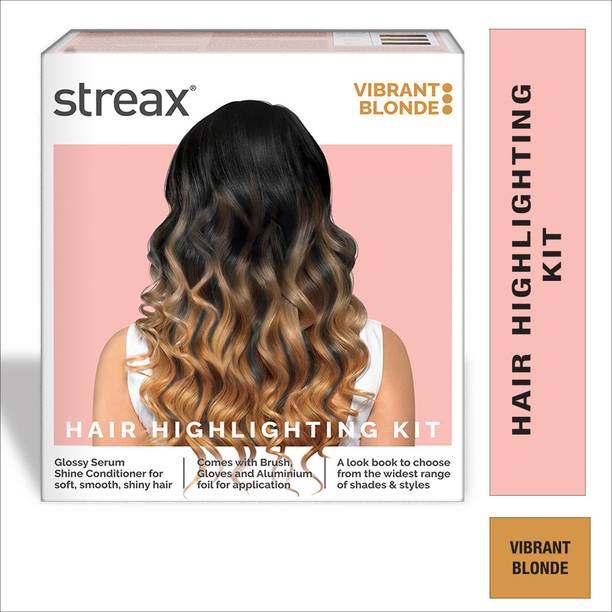 Streax Hair Colour Highlight Kit , Hair Colour for Women, DIY Application , Vibrant Blonde