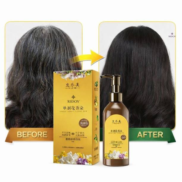 Ridoy hair dye | Ultra Convenient Wash & Color Hair Care Version - Fresh & Colored , Black