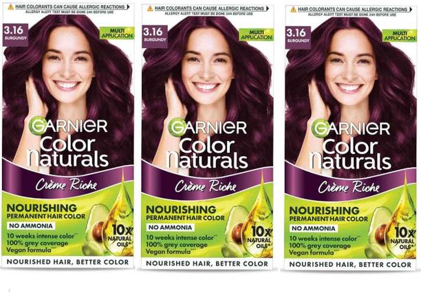 Garnier Men Color Naturals Crème hair color, Shade 3.16 Burgundy, 70ml + 60g , 3.16 Burgundy