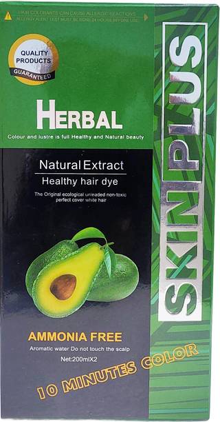 SKINPLUS Herbal Extract Natural Healthy Hair Dye Color Gel | 400ml , Natural Black