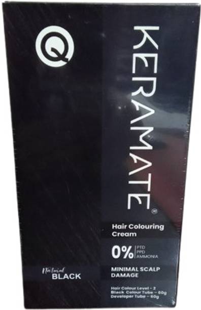 Keramate NATURAL BLACK HAIR COLOURING CREAM , NATURAL BLACK