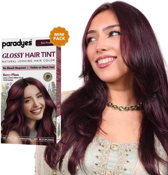 Paradyes No Bleach Mini Glossy Hair Tint, For Natural Black Hair , Berry Plum