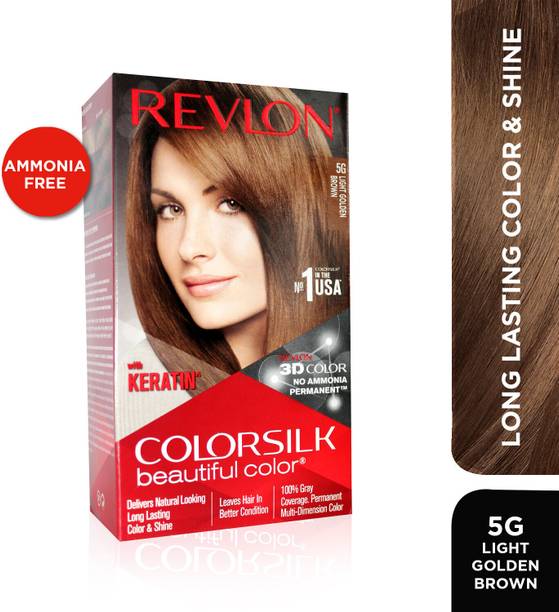 Revlon Colorsilk Hair Color with Keratin , Light Golden brown