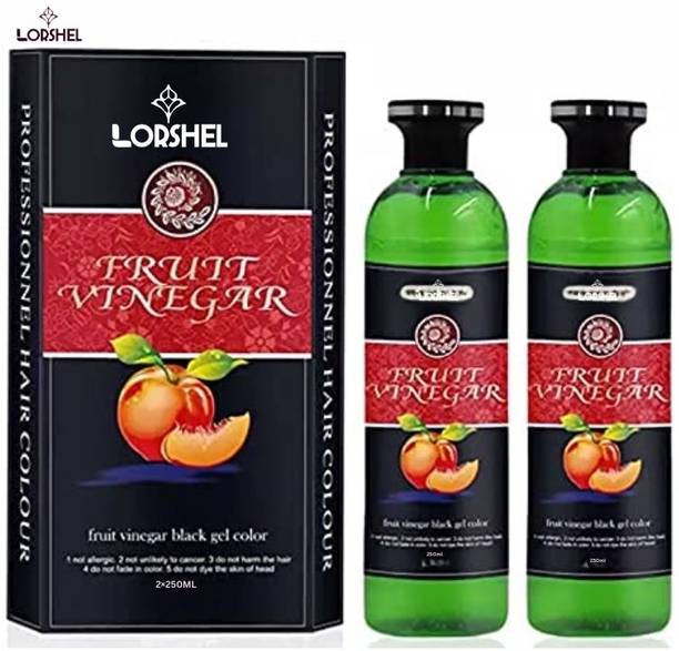 LORSHEL Fruit Vinegar Hair Colour Ammonia-free Hair Dye Shampoo , Black