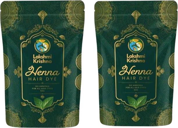 Lakshmi Krishna Natural Henna Hair Dye , Non-ammonia black dye 50g (pack of 2)