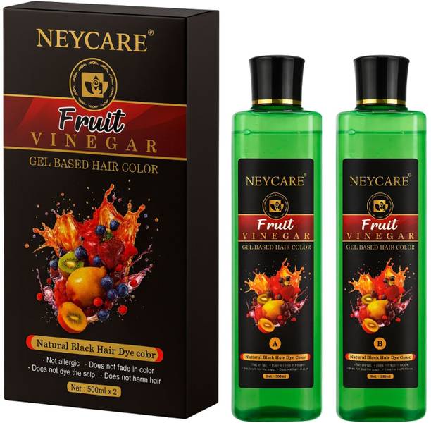 Neycare Fruit Vinegar Gel Based Hair Color Black |Hair Dye for Men & Women 1000ML , BLACK