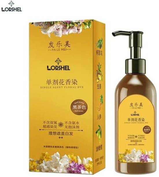LORSHEL japanese long lasting natural hair dye shampoo | for Hair Protection , Black