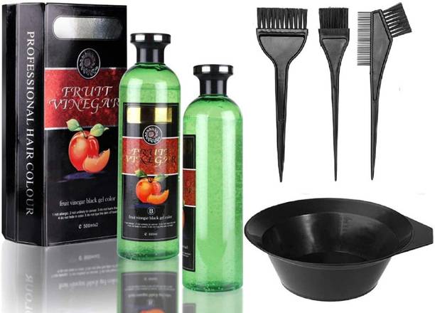 URBANBEAUTEBLANC Fruit vinegar natural black hair color WITH COLORING BOWL SET , NATURAL BLACK