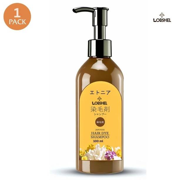 LORSHEL Japanese Hair Dye Shampoo and Conditioner Set for Long-Lasting Color , Black