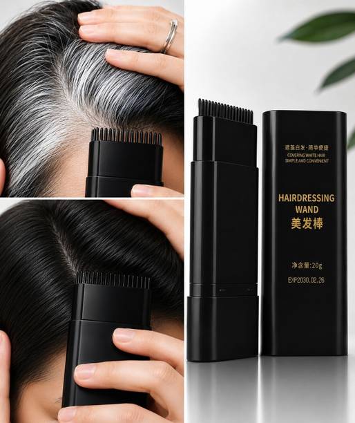 Lomeor Easy Gray Hair Coverage Black Hair Dye Stick with Comb , Black