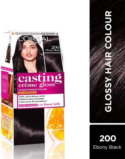 L'Oréal Paris Casting Creme Gloss Hair Colour |Ammonia-Free & Glossy Finish , Ebony Black 200