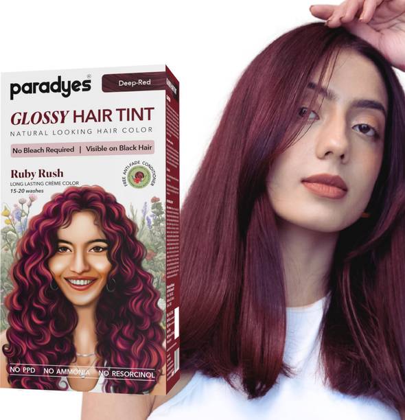 Paradyes No Bleach Glossy Hair Tint, For Natural Black Hair , Ruby Rush