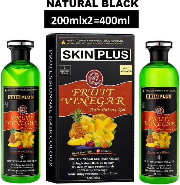 SKINPLUS Fruit Vinegar Hair Gel Based Color , Natural Black Color Dye for Hair Care With Natural Ammonia Free Color Dye