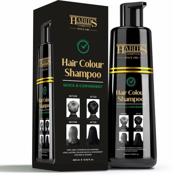 Habibs Hair Color Shampoo for Gray Hair Magic Hair Dye Shampoo , Black