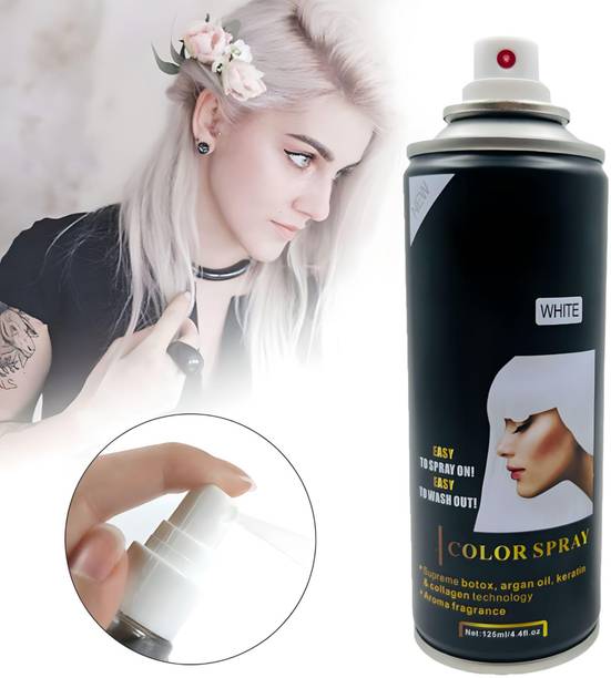 HUDA CRUSH BEAUTY Keratin Collagen technology Temporary White Hair Spray For Men and Women , White