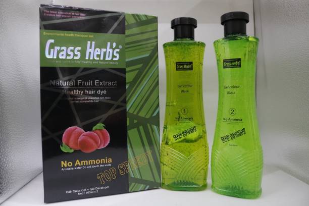 Grass Herbs Natural Fruit Extract Healthy Hair Dye Black Color , Black