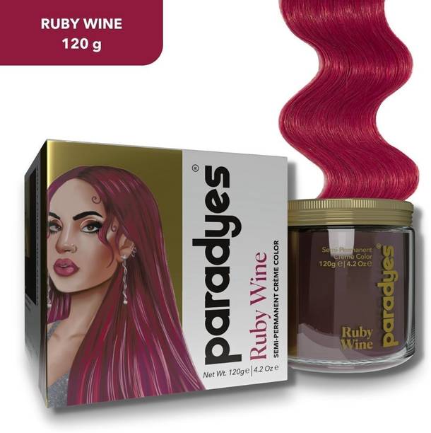 Paradyes Ammonia Free Semi-Permanent Hair Color 120gm jar only , Ruby Wine