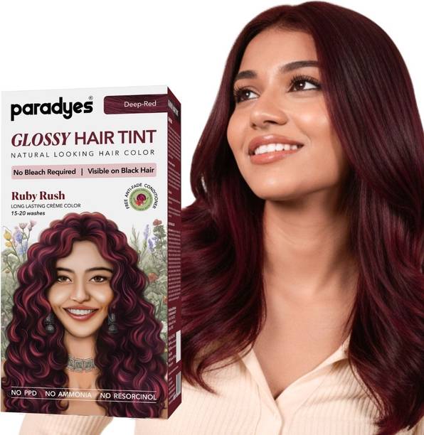 Paradyes No Bleach Glossy Hair Tint, For Natural Black Hair , Ruby Rush