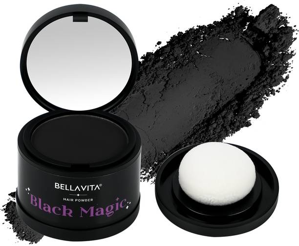 Bellavita Black Magic Hair Powder, Instant Grey Coverage & Root Touch Up, Sweat Proof , Black