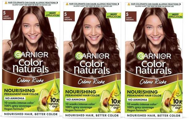 Garnier Men Color Naturals Crème hair color, Shade 5 Brown, 70ml + 60g , 5 LIGHT Brown