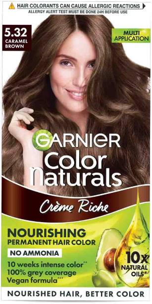 GARNIER Color Naturals Creme Hair Colour |Long-lasting Color & Shine , Shade 5.32, Caramel Brown